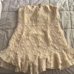 Cream strapless dress